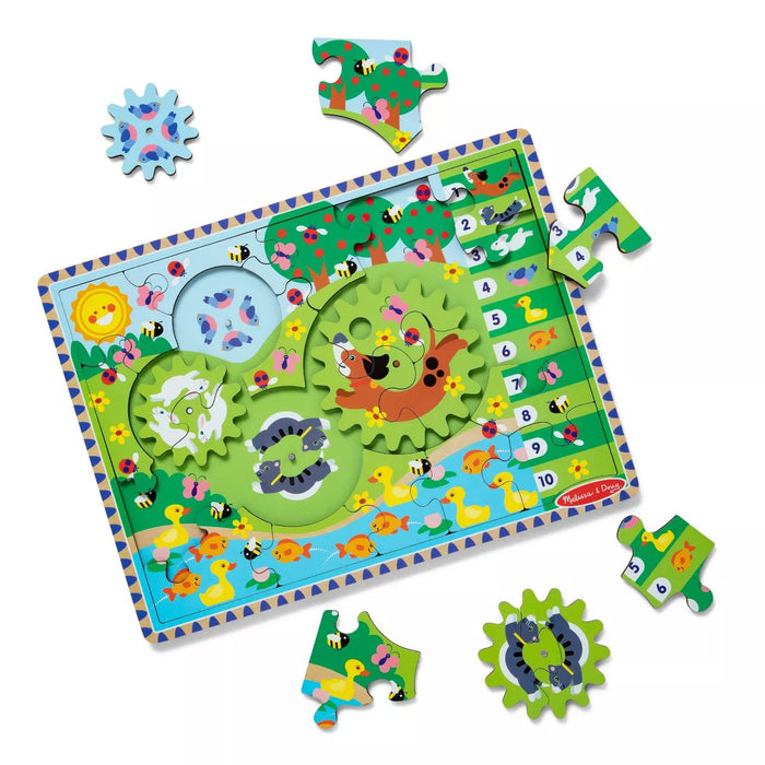 Melissa & Doug - Animal Chase I-Spy Wooden Gear Puzzle