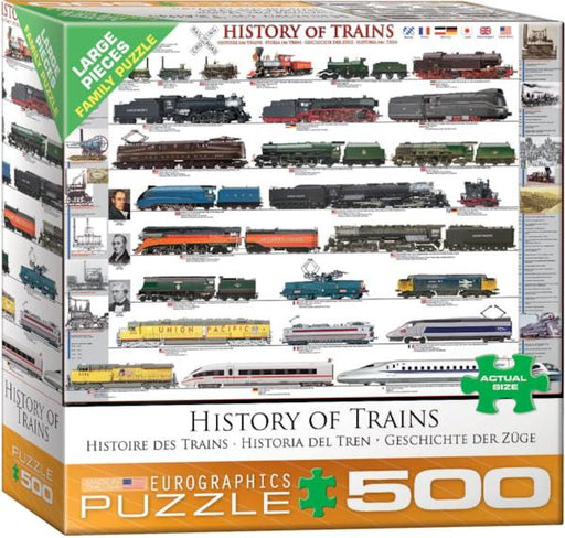 Eurographics - History of Trains (500 pc - Large Puzzle Pieces)