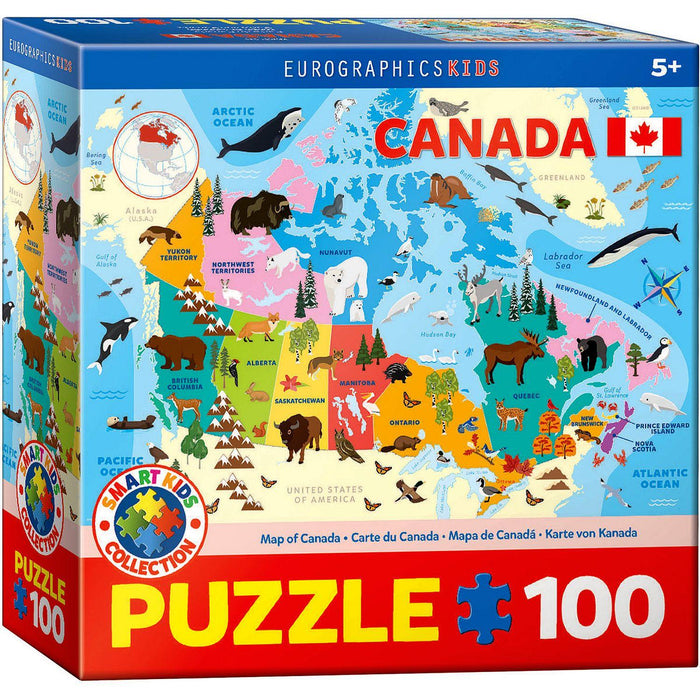 Eurographics - Illustrated Map of Canada (100-Piece Puzzle) - Limolin 