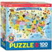 Eurographics - Illustrated Map of the United States of America (100pc Puzzle)