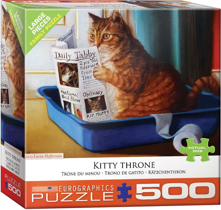 Eurographics - Kitty Throne by Lucia Heffernan (500 pc - Large Puzzle Pieces)