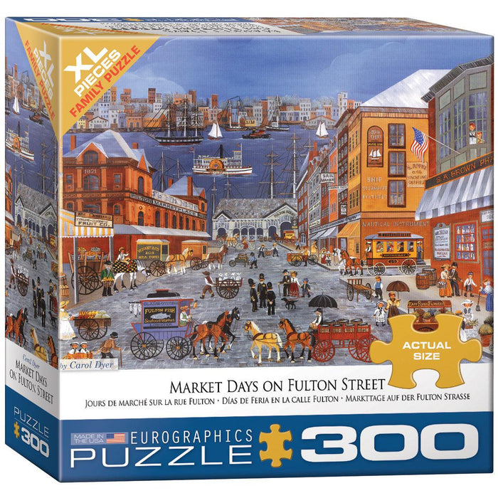 Eurographics - Market Days on Fulton St by Carol Dyer (300 pc - XL Puzzle Pieces)