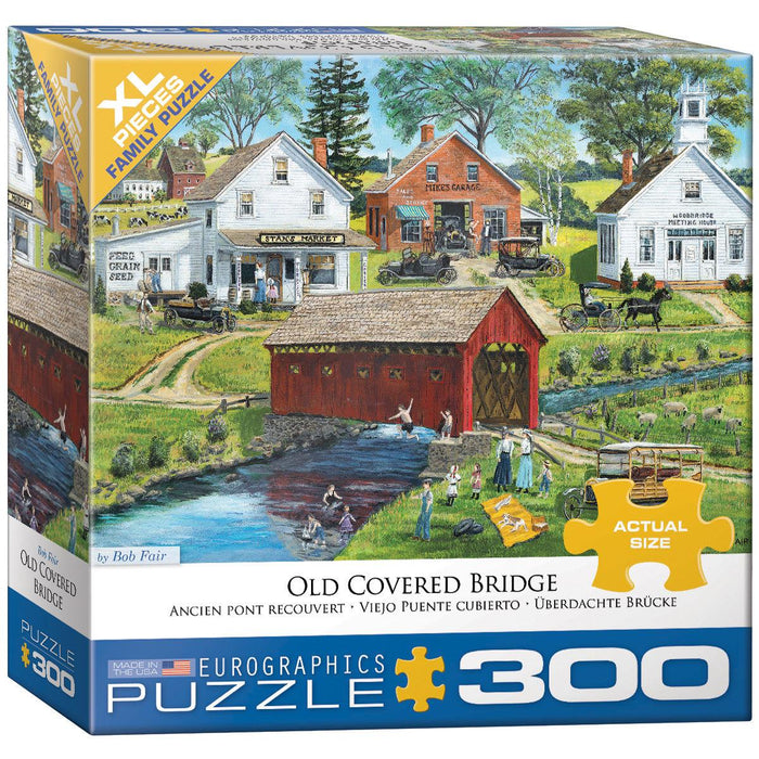 Eurographics - Old Covered Bridge by Bob Fair (300 pc - XL Puzzle Pieces)