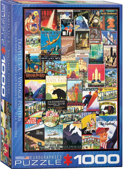 Eurographics - Travel Usa - Vintage Posters (1000-Piece Puzzle) - Limolin 