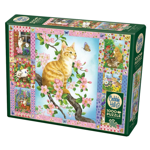 Cobble Hill - Blossoms And Kittens Quilt (1000-Piece Puzzle) - Limolin 