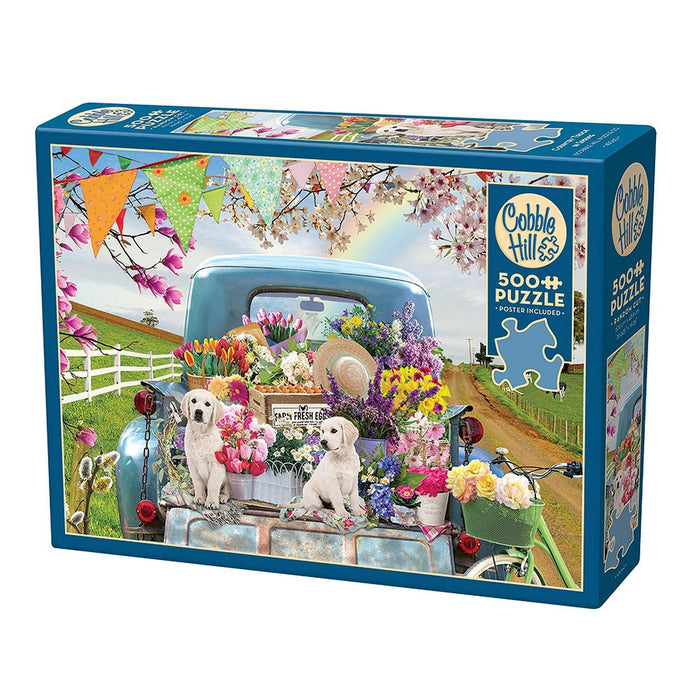 Cobble Hill - Country Truckin Spring (500-Piece Puzzle) - Limolin 