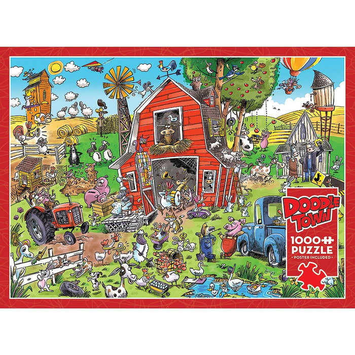 Cobble Hill - Doodletown - Farmyard Folly (1000-Piece Puzzle) - Limolin 