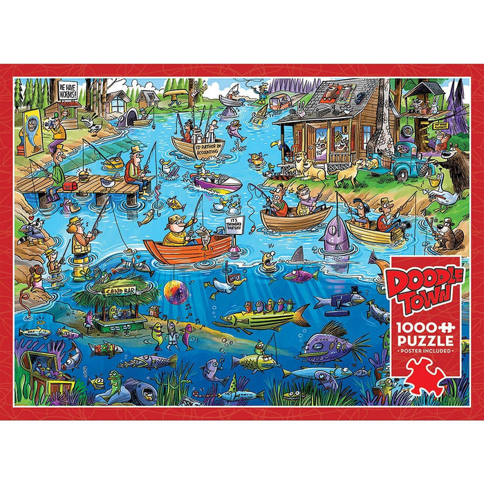 Cobble Hill - Doodletown - Gone Fishing (1000-Piece Puzzle) - Limolin 