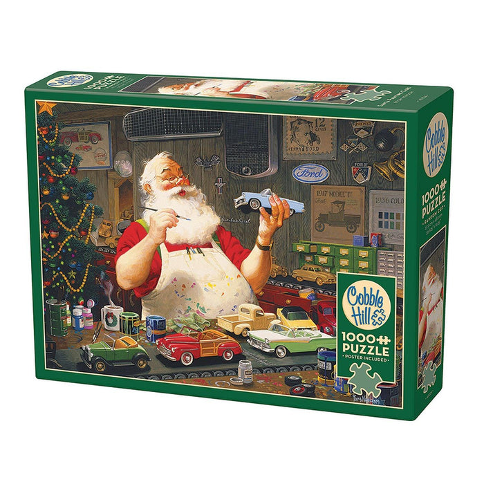 Cobble Hill - Santa Painting Cars (1000-Piece Puzzle) - Limolin 