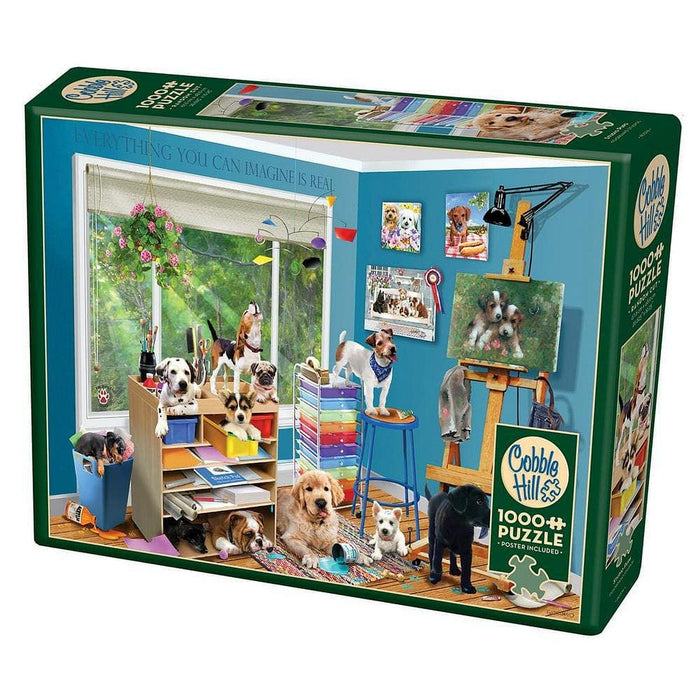 Cobble Hill - Studio Pups (1000-Piece Puzzle) - Limolin 