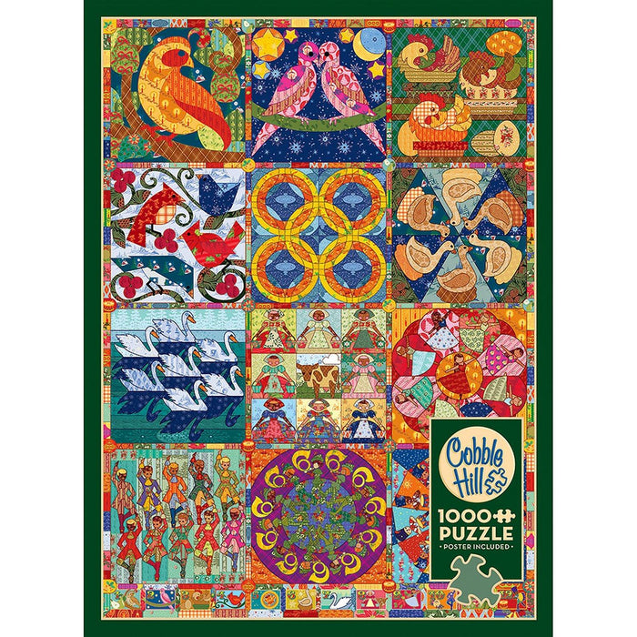 Cobble Hill - Twelve Days Of Christmas Quilt (1000-Piece Puzzle) - Limolin 