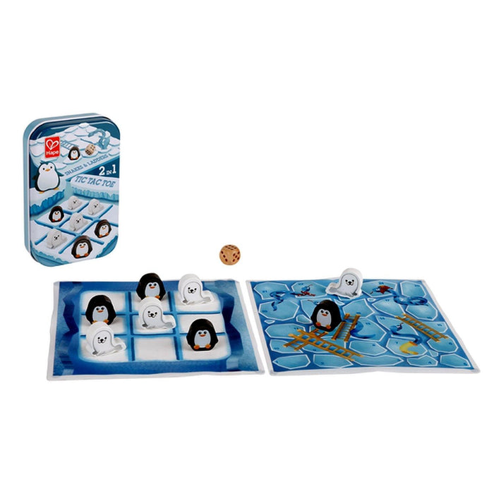 Hape - 2-in-1 Game - Snakes & Ladders/Tic - Tac - Toe - Limolin 