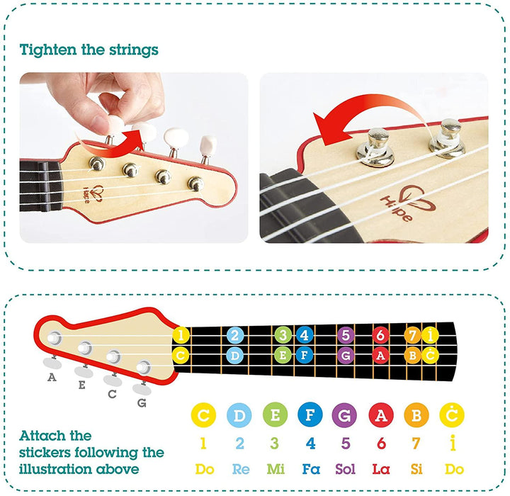 Hape - Learn with Light Ukulele Red - Limolin 