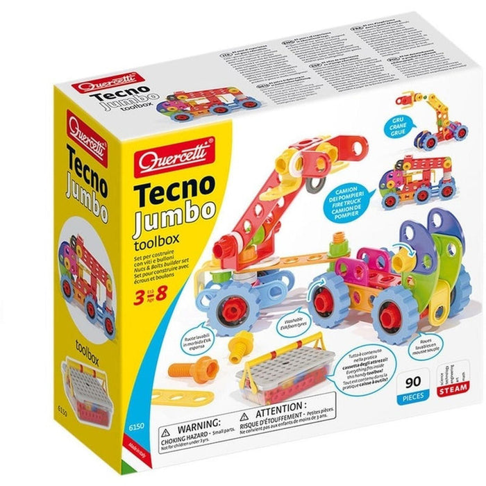 Quercetti - Tecno Jumbo Toolbox - 90-Piece (Mult) - Limolin 